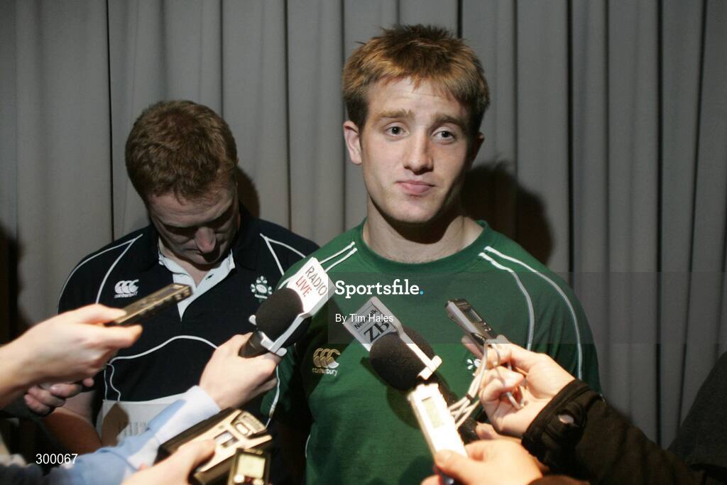 3 June 2008; Luke Fitzgerald during an Ireland Team Announcement and Press Conference. 2008 Ireland Rugby Summer Tour, Holiday Inn, Wellington, New Zealand. Picture credit: Tim Hales / SPORTSFILE