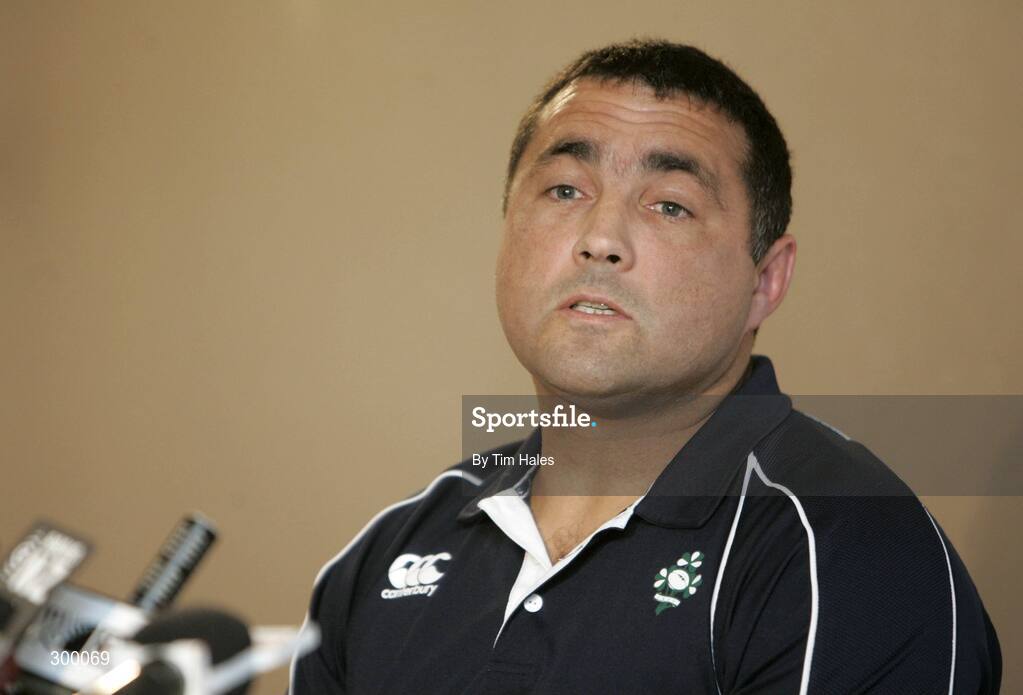 3 June 2008; Interim coach Michael Bradley during an Ireland Team Announcement and Press Conference. 2008 Ireland Rugby Summer Tour, Holiday Inn, Wellington, New Zealand. Picture credit: Tim Hales / SPORTSFILE