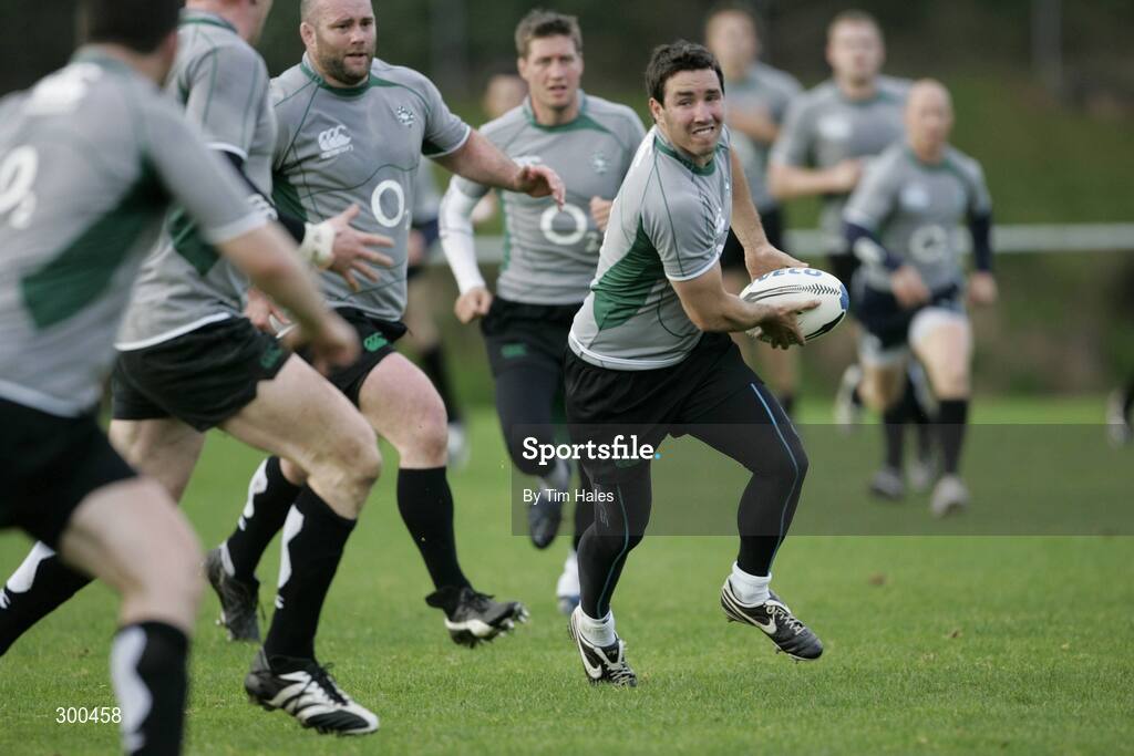 5 June 2008; Ireland's Paddy Wallace in action during rugby squad training. 2008 Ireland Rugby Summer Tour, Porirua Park, Wellington, New Zealand. Picture credit: Tim Hales / SPORTSFILE
