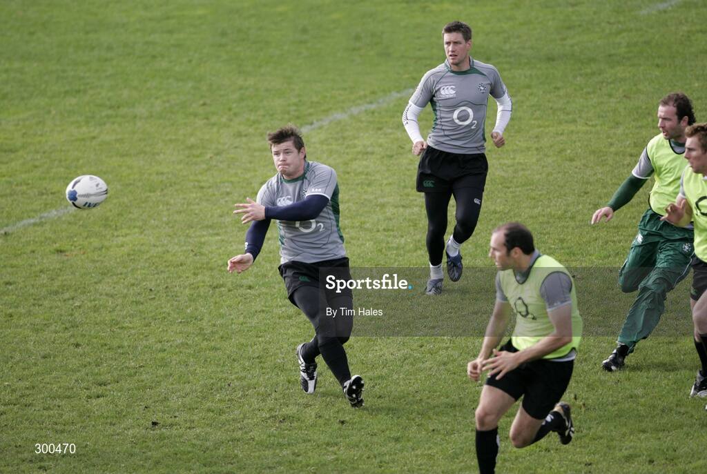 5 June 2008; Ireland's Brian O'Driscoll in action during rugby squad training. 2008 Ireland Rugby Summer Tour, Porirua Park, Wellington, New Zealand. Picture credit: Tim Hales / SPORTSFILE