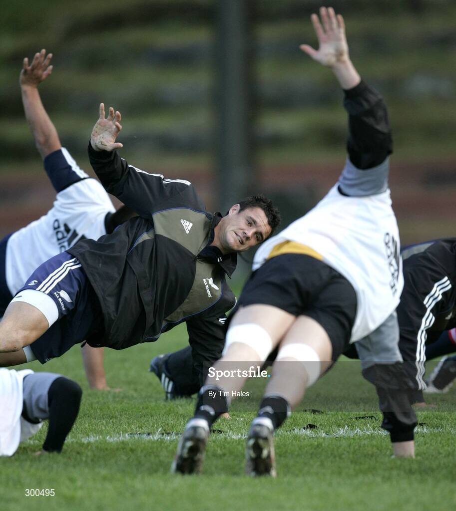 5 June 2008; All Blacks Dan Carter during squad training. 2008 Ireland Rugby Summer Tour, Rugby League Park, Wellington, New Zealand. Picture credit: Tim Hales / SPORTSFILE