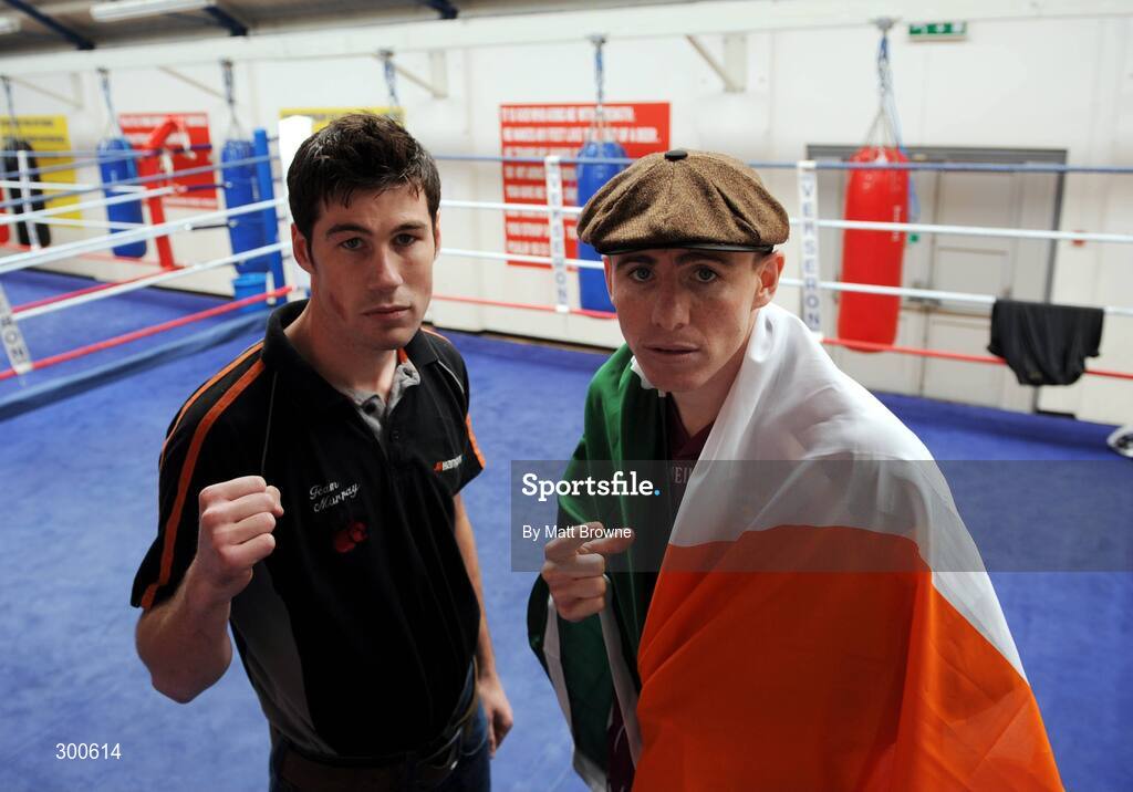 5 June 2008; Boxers Andrew Murray, left, and Peter McDonagh after the Hunky Dory Fight Night Press Conference. National Stadium, Dublin. Picture credit: Matt Browne / SPORTSFILE