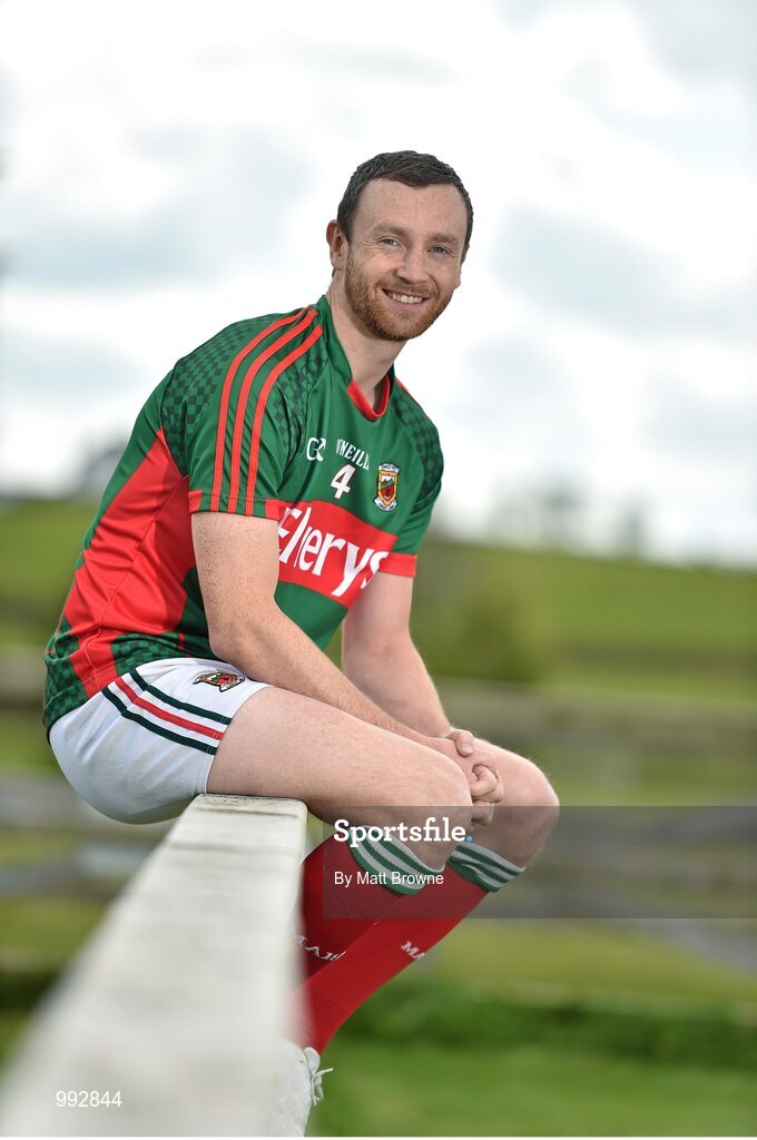 7 May 2015; Mayo captain Keith Higgins in attendance at the launch of the 2015 Connacht GAA Football Championship. Connacht GAA Centre, Bekan, Claremorris, Co. Mayo. Picture credit: Matt Browne / SPORTSFILE