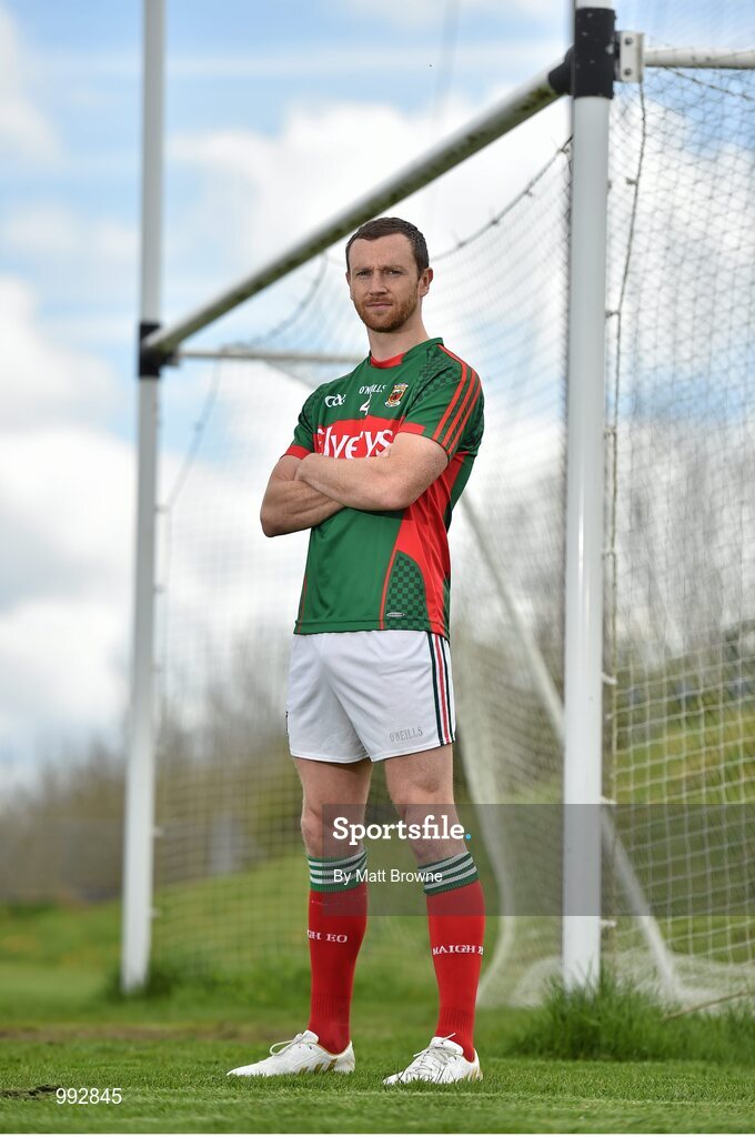 7 May 2015; Mayo captain Keith Higgins in attendance at the launch of the 2015 Connacht GAA Football Championship. Connacht GAA Centre, Bekan, Claremorris, Co. Mayo. Picture credit: Matt Browne / SPORTSFILE