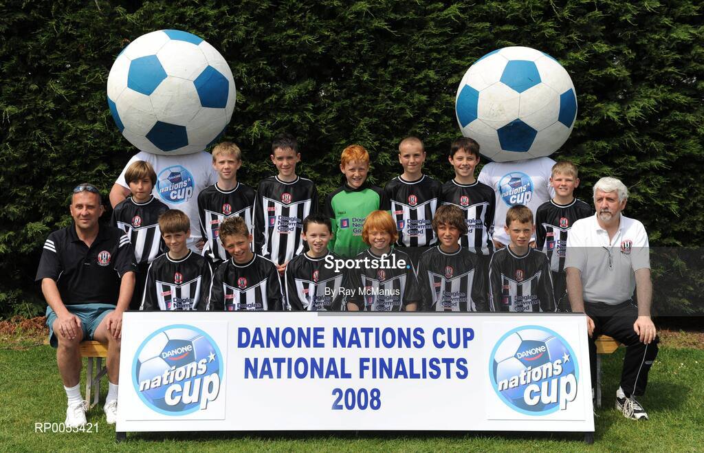 7 June 2008; The St. Josephs Boys team, back row left to right, Nicholas Fenelon, Benjamin Green, Conor O’Mahony, James Byrne, Jason Flanagan, Fionn Geoghegan and Joshua O’Callaghan, front row l to r; Fergus Green (Manager), Jeffrey Vavasour, Dylan Barnett, Daniel Blackburn, Andrew Ramsey, Jazze Henry, Aaron Byrne and Gerry Clements (Manager), before the start of the Danone Nations Cup National Finals, AUL Complex, Clonshaugh, Dublin. Picture credit: Ray McManus / SPORTSFILE  *** Local Caption *** do not syndicate