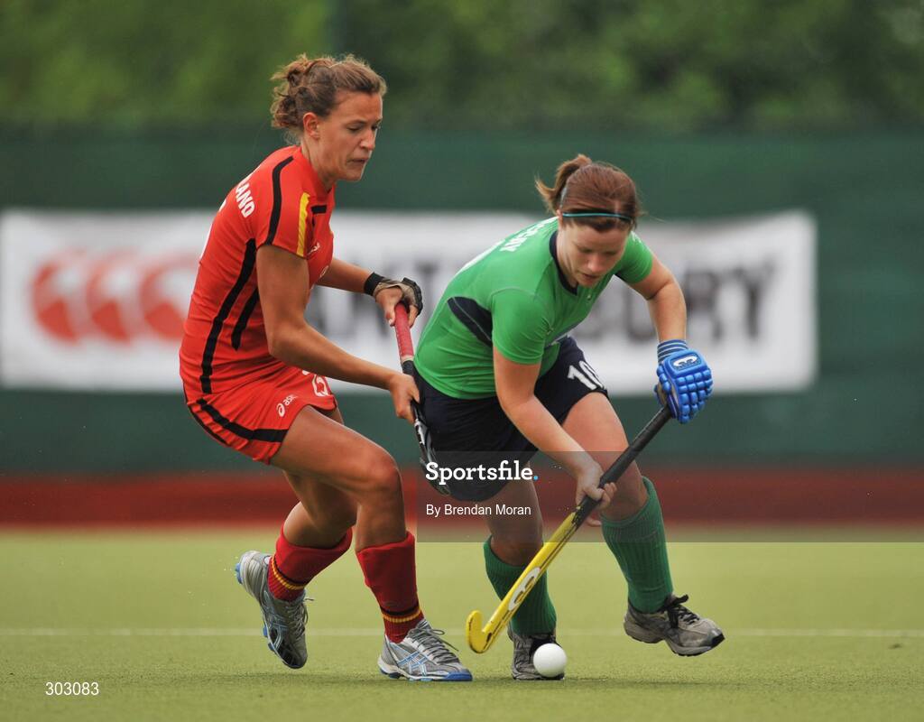 12 June 2008; Shirley McCay, Ireland, in action against Janne Muller-Wieland, Germany. Setanta Sports Trophy, Ireland v Germany, National Hockey Stadium, UCD, Belfield, Dublin. Picture credit: Brendan Moran / SPORTSFILE