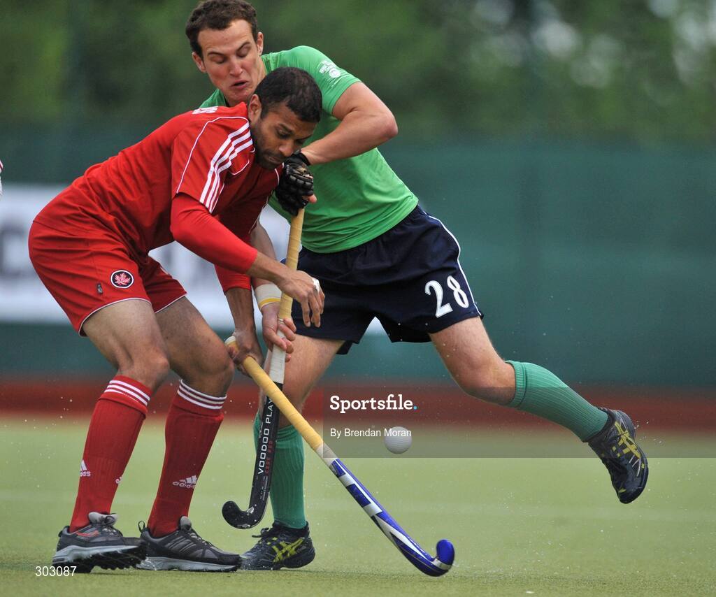 12 June 2008; Tim Lewis, Ireland, in action against Wayne Fernandes, Canada. Setanta Sports Trophy, Ireland v Canada, National Hockey Stadium, UCD, Belfield, Dublin. Picture credit: Brendan Moran / SPORTSFILE