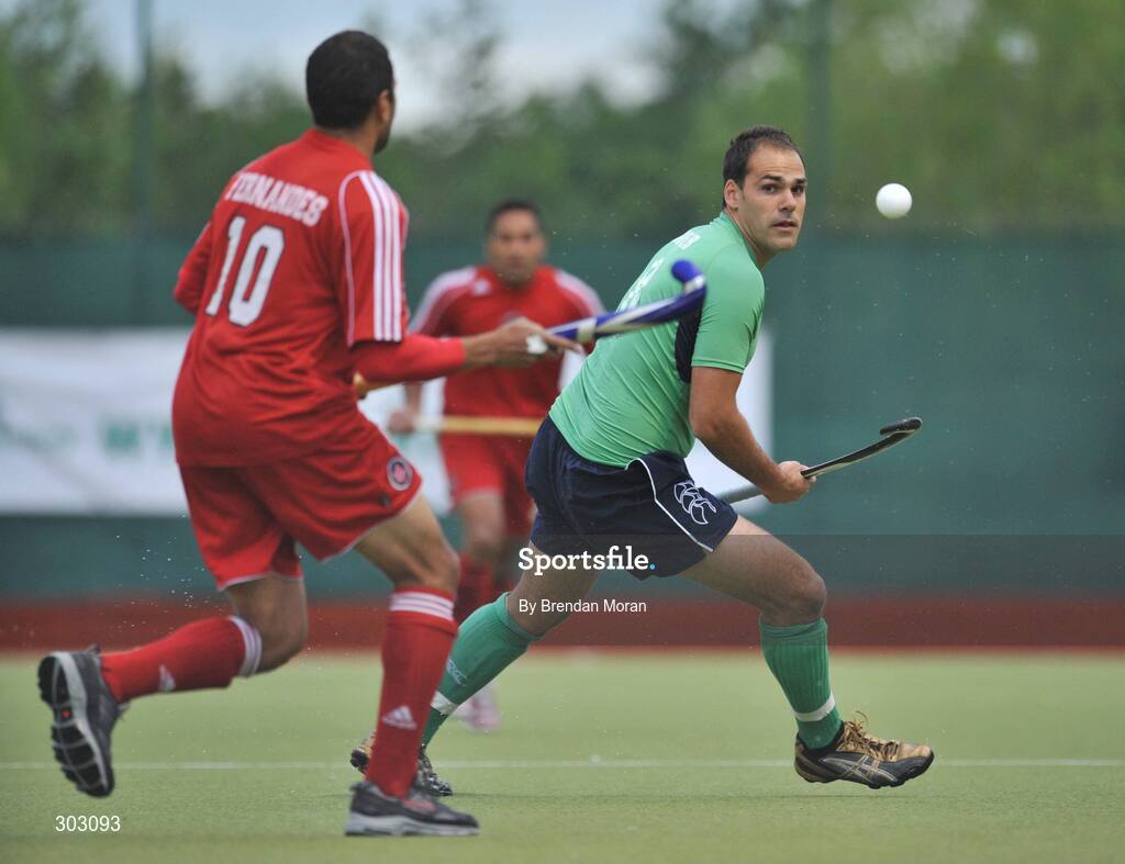 12 June 2008; Stephen Butler, Ireland, in action against Wayne Fernandes, Canada. Setanta Sports Trophy, Ireland v Canada, National Hockey Stadium, UCD, Belfield, Dublin. Picture credit: Brendan Moran / SPORTSFILE