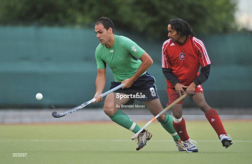 12 June 2008; Stephen Butler, Ireland, in action against Ken Periera, Canada. Setanta Sports Trophy, Ireland v Canada, National Hockey Stadium, UCD, Belfield, Dublin. Picture credit: Brendan Moran / SPORTSFILE