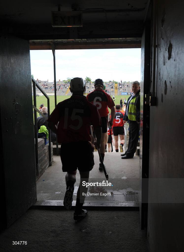 15 June 2008; The Down team run onto the field. GAA Hurling Ulster Senior Championship Final, Antrim v Down, Casement Park, Belfast. Picture credit: Damien Eagers / SPORTSFILE