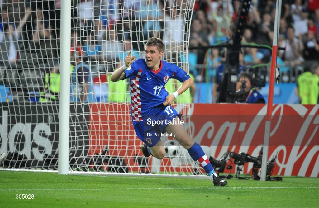 20 June 2008; Ivan Klasnic, Croatia, celebrates after scoring his side's goal. UEFA EURO 2008TM, Quarter-Final, Croatia v Turkey, Ernst Happel Stadion, Vienna, Austria. Picture credit; Pat Murphy / SPORTSFILE
