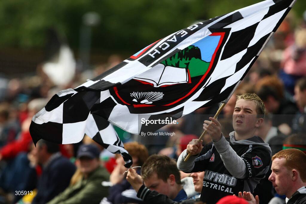 22 June 2008; A Sligo fan waves his flag. GAA Football Connacht Senior Championship Semi-Final, Mayo v Sligo, McHale Park, Castlebar, Co. Mayo. Picture credit: Oliver McVeigh / SPORTSFILE
