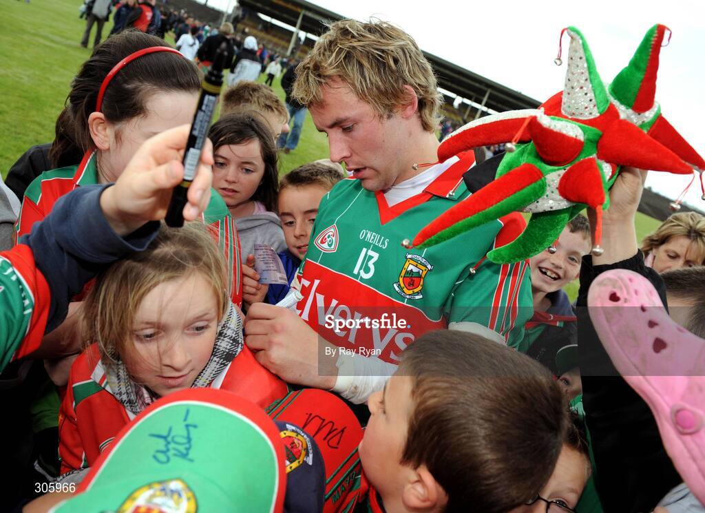 22 June 2008; Conor Mortimer, Mayo, signs autographs after the match. GAA Football Connacht Senior Championship Semi-Final, Mayo v Sligo, McHale Park, Castlebar, Co. Mayo. Picture credit: Ray Ryan / SPORTSFILE