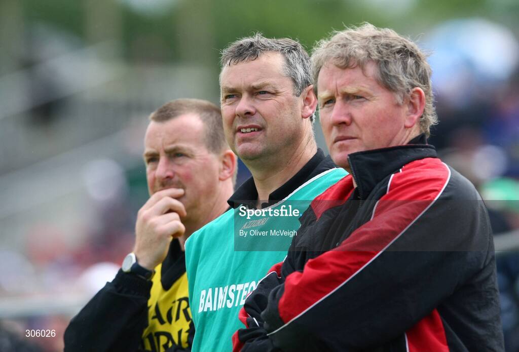 22 June 2008; Sligo manager Thomas Jordan, centre, with his assistants John Kent, left, and Tony Carty. GAA Football Connacht Senior Championship Semi-Final, Mayo v Sligo, McHale Park, Castlebar, Co. Mayo. Picture credit: Oliver McVeigh / SPORTSFILE