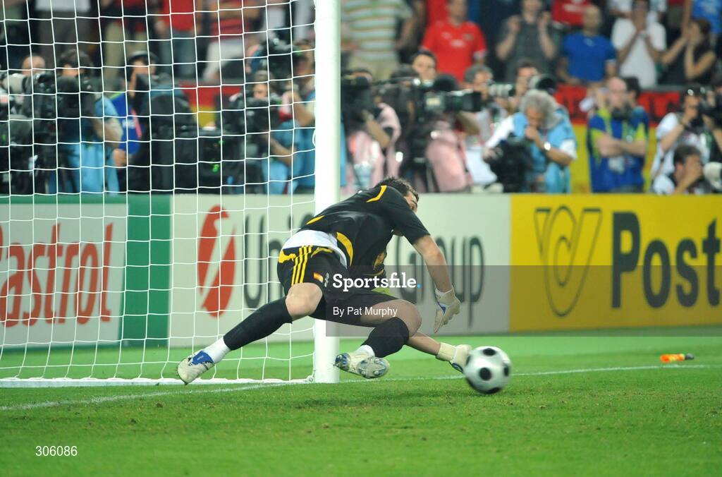 22 June 2008; Iker Casillas, Spain, saves his second penalty during the shoot-out. UEFA EURO 2008TM, Quarter-Final, Spain v Italy, Ernst Happel Stadion, Vienna, Austria. Picture credit; Pat Murphy / SPORTSFILE