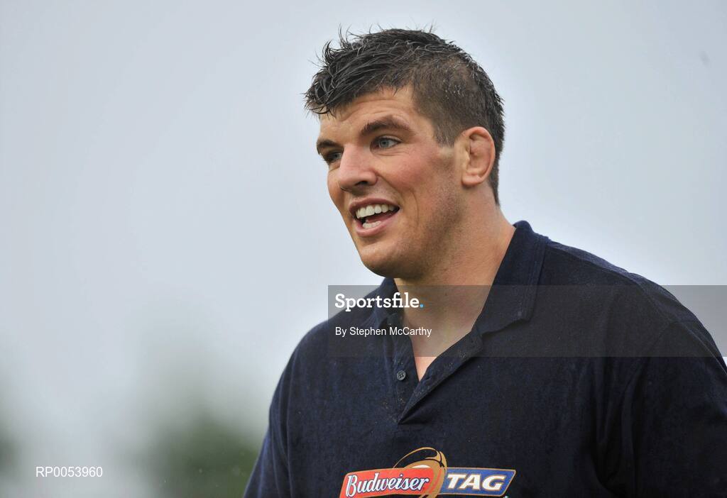 19th June 2008: Donncha O’Callaghan closed off his season in unusual fashion when he lined out with his own IRFU select 7 tag team at the Budweiser Tag League in Old Belvedere RFC in Dublin.  In a game referred by World Cup Final referee, Alain Rolland, Sutton based tag team, The Burbarians, won the chance to play opposite the Munster lock as part of the Budweiser Tag Rugby "Challenge Donncha" promotion. Picture credit: Stephen McCarthy / SPORTSFILE