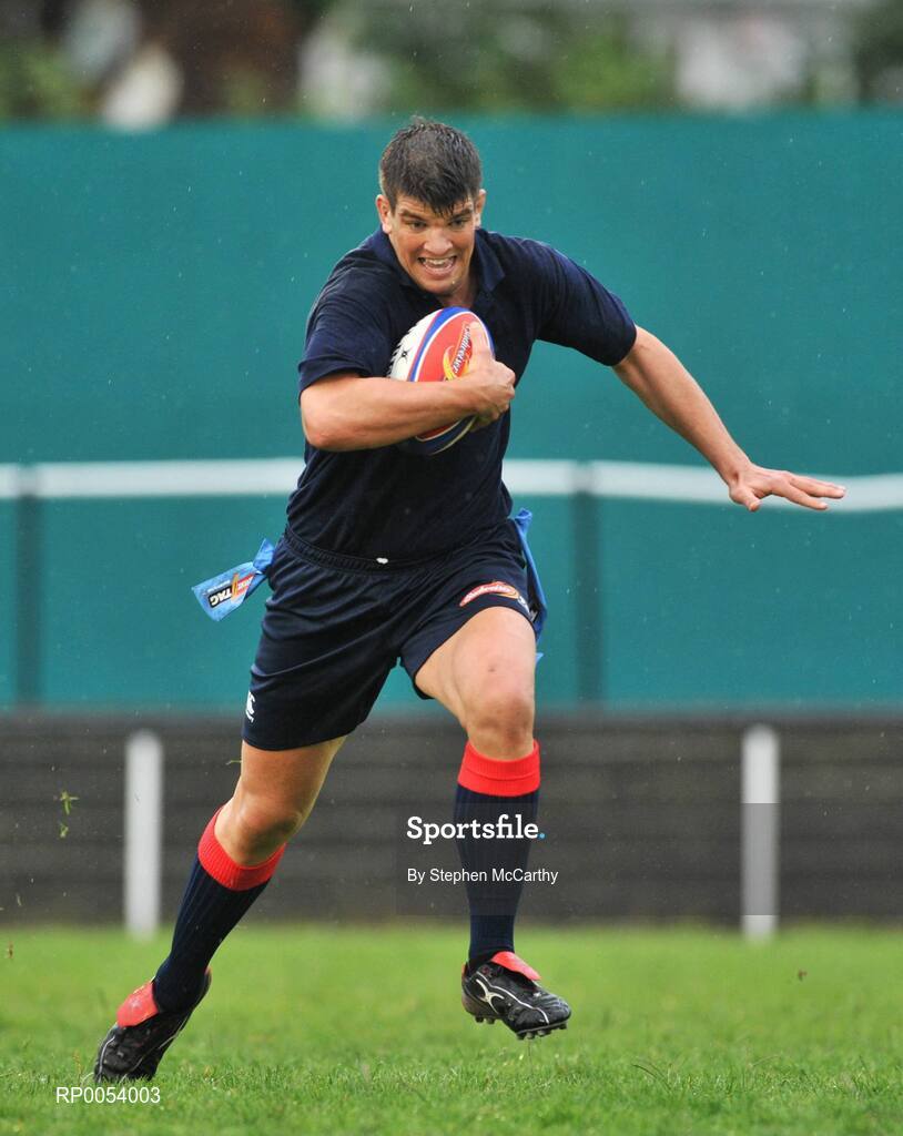 19 June 2008; Donncha O’Callaghan closed off his season in unusual fashion last night when he lined out with his own IRFU select 7 tag team at the Budweiser Tag League in Old Belvedere RFC in Dublin. In a game referred by World Cup Final referee, Alain Rolland, Sutton based tag team, The Burbarians, won the chance to play opposite the Munster lock as part of the Budweiser Tag Rugby Challenge Donncha promotion. Donncha O’Callaghan Select 7 v Burbarians, Old Belvedere RFC, Dublin. Picture credit: Stephen McCarthy / SPORTSFILE