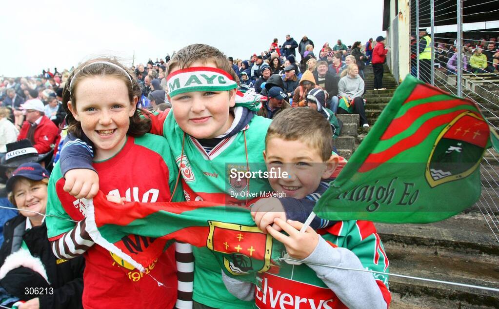 22 June 2008;  Mayo supporters Alica, Keith and Aaron Houlihan, Kiltimagh, at the game. GAA Football Connacht Senior Championship Semi-Final, Mayo v Sligo, McHale Park, Castlebar, Co. Mayo. Picture credit: Oliver McVeigh / SPORTSFILE