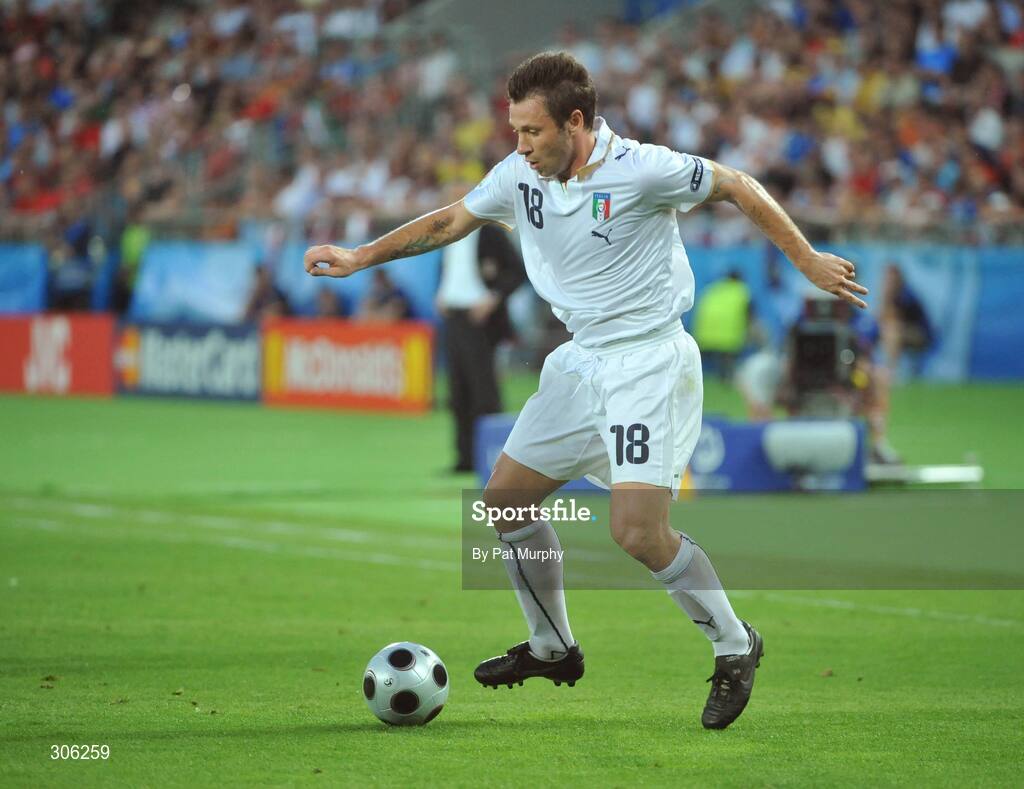 22 June 2008; Antonio Cassano, Italy. UEFA EURO 2008TM, Quarter-Final, Spain v Italy, Ernst Happel Stadion, Vienna, Austria. Picture credit; Pat Murphy / SPORTSFILE