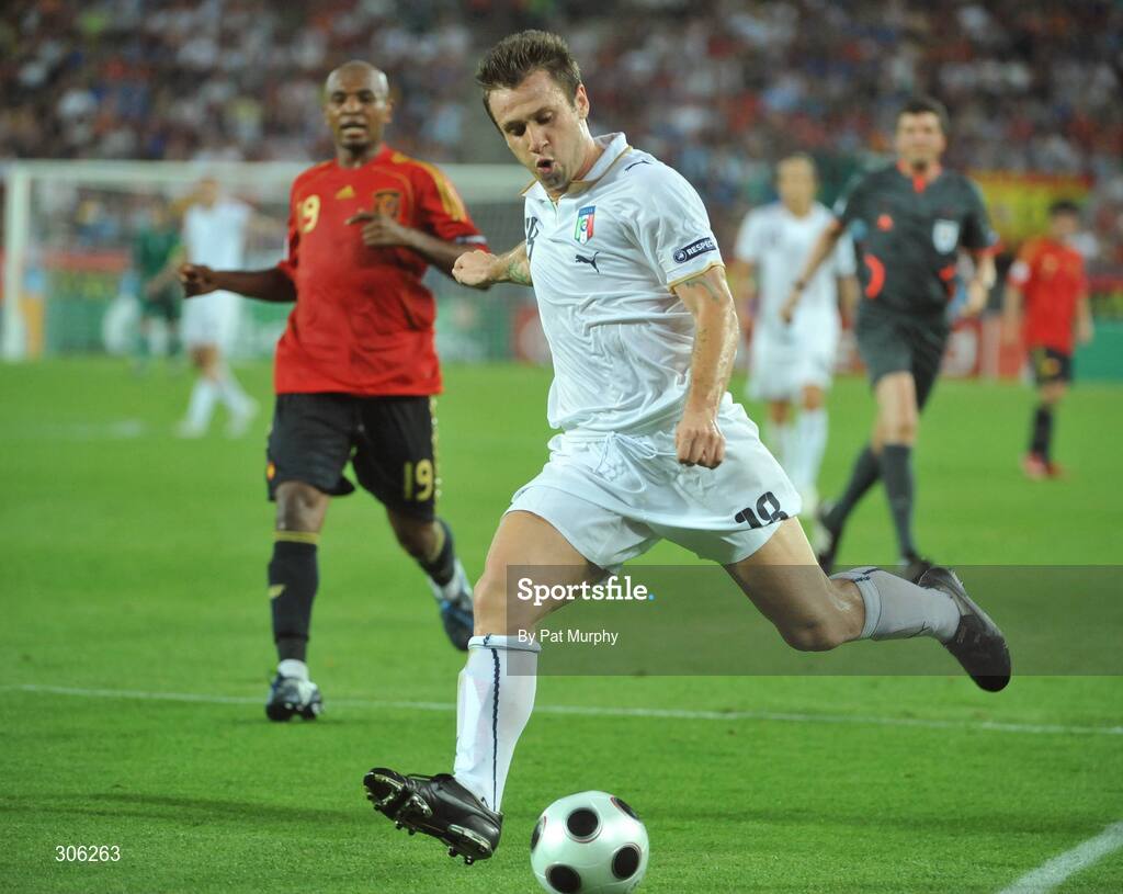 22 June 2008; Antonio Cassano, Italy. UEFA EURO 2008TM, Quarter-Final, Spain v Italy, Ernst Happel Stadion, Vienna, Austria. Picture credit; Pat Murphy / SPORTSFILE