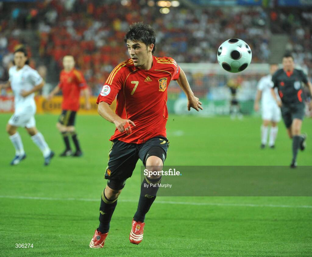 22 June 2008; David Villa, Spain. UEFA EURO 2008TM, Quarter-Final, Spain v Italy, Ernst Happel Stadion, Vienna, Austria. Picture credit; Pat Murphy / SPORTSFILE