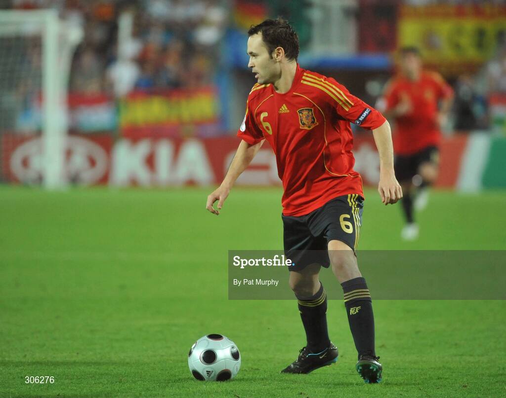22 June 2008; Andres Iniesta, Spain. UEFA EURO 2008TM, Quarter-Final, Spain v Italy, Ernst Happel Stadion, Vienna, Austria. Picture credit; Pat Murphy / SPORTSFILE