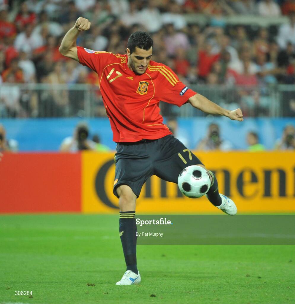 22 June 2008; Daniel Guiza, Spain. UEFA EURO 2008TM, Quarter-Final, Spain v Italy, Ernst Happel Stadion, Vienna, Austria. Picture credit; Pat Murphy / SPORTSFILE