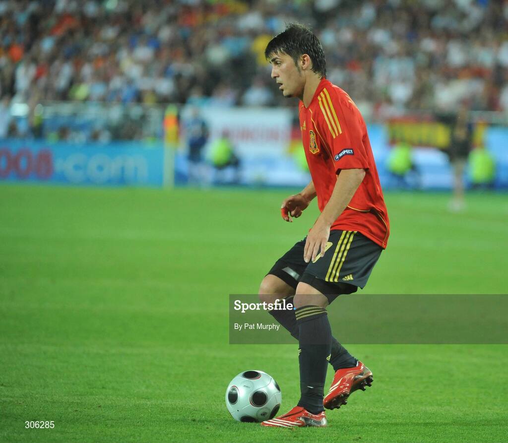 22 June 2008; David Villa, Spain. UEFA EURO 2008TM, Quarter-Final, Spain v Italy, Ernst Happel Stadion, Vienna, Austria. Picture credit; Pat Murphy / SPORTSFILE
