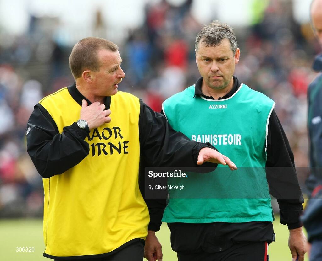 22 June 2008; Sligo manager, Thomas Jordan, right, with his assistant manager, John Kent. GAA Football Connacht Senior Championship Semi-Final, Mayo v Sligo, McHale Park, Castlebar, Co. Mayo. Picture credit: Oliver McVeigh / SPORTSFILE