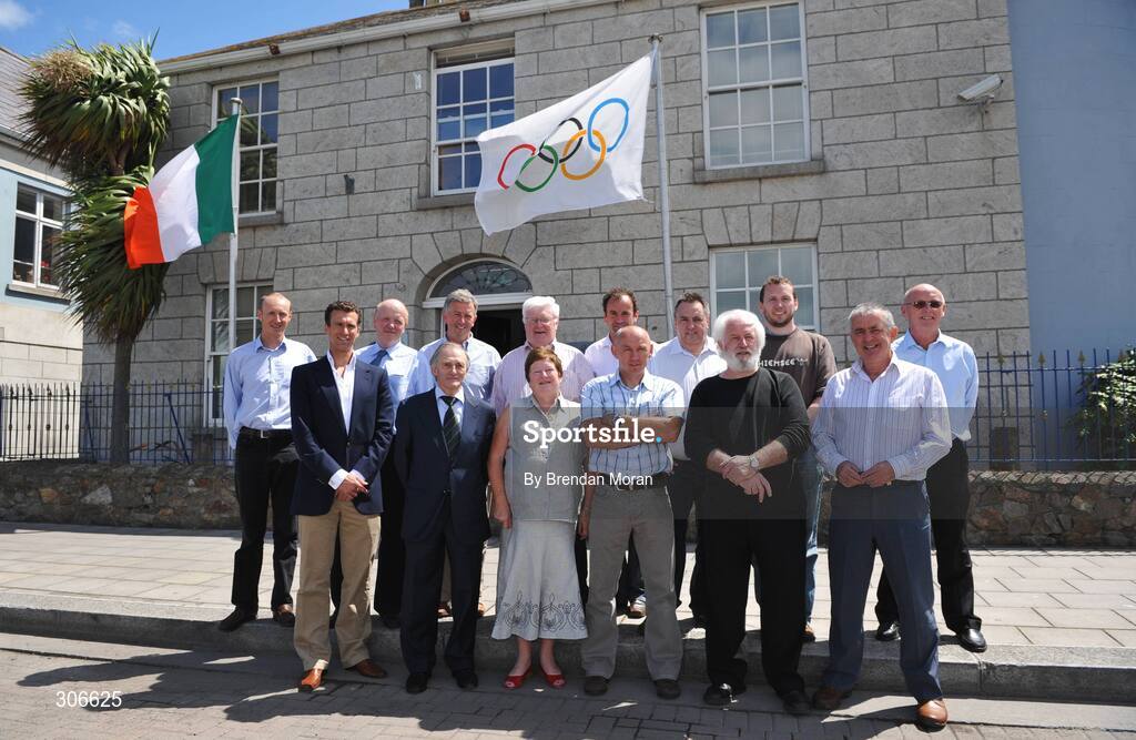 25 June 2008; irish Olympic team managers who met with the Olympic Council of Ireland in preparation of the Beijing Olympic Games, back from left, Martin Burke, Sports Director, OCI, Tom Rafter, Deputy Chef de Mission, OCI, Mike Heskin, Rowing, Dermot Henihan, Chef de Mission, OCI, Steven Martin, CEO, OCI, Frank Campbell, Cycling, Donal O'Halloran, Badminton, and Keith Bewley, Swimming, with front, from left, Richard Stannard, Triathlon, Dermot Sherlock, Honorary General Secretary, OCI, Niala McGarrity, Fencing, Deaglan O Drisceoil, Canoeing, Jim Walsh, Boxing and Patsy McGonigal, Athletics. Olympic House, Harbour Road, Howth. Co. Dublin. Picture credit: Brendan Moran / SPORTSFILE