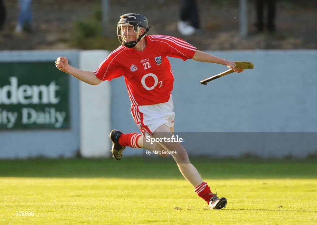 25 June 2008; Jamie Coughlan, Cork, celebrates scoring the second goal. ESB Munster Minor Hurling Championship semi-final, Waterford v Cork, Walsh Park, Co. Waterford. Picture credit: Matt Browne / SPORTSFILE