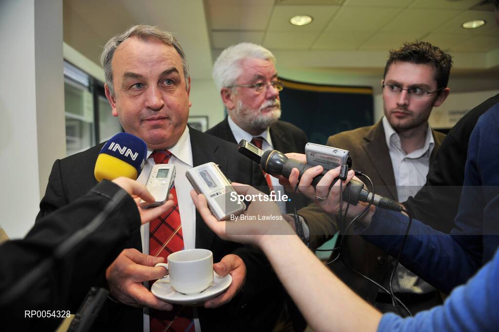 24 June 2008; The GAA and the Department of Foreign Affairs launched their joint community outreach initiative on Emigrant Heritage and Sport at Croke Park. The project involves the joint funding of a number of full-time GAA Games Development Administrators in Britain and the US. At the launch is GAA President Nickey Brennan. Croke Park, Dublin. Picture credit: Brian Lawless / SPORTSFILE