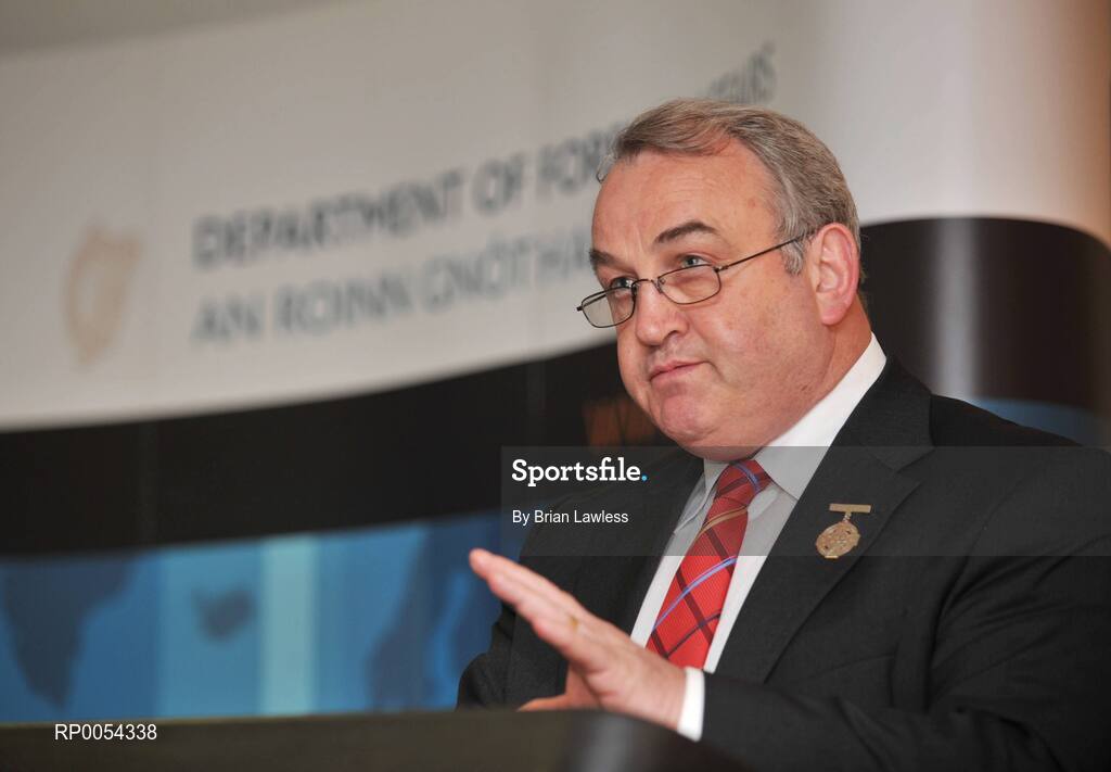 24 June 2008; The GAA and the Department of Foreign Affairs launched their joint community outreach initiative on Emigrant Heritage and Sport at Croke Park. The project involves the joint funding of a number of full-time GAA Games Development Administrators in Britain and the US. At the launch is GAA President Nickey Brennan. Croke Park, Dublin. Picture credit: Brian Lawless / SPORTSFILE