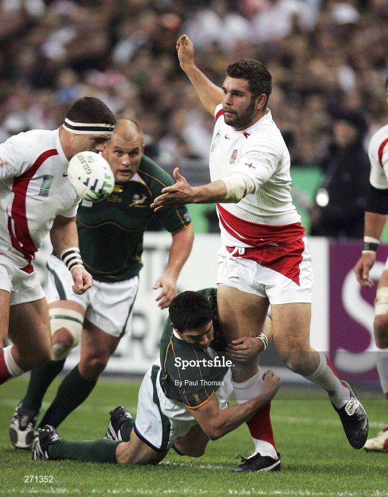20 October 2007; Nick Easter, England, is tackled by Jaque Fourie, South Africa. Rugby World Cup Final, South Africa v England, Stade de France, Paris. Picture credit; Paul Thomas / SPORTSFILE