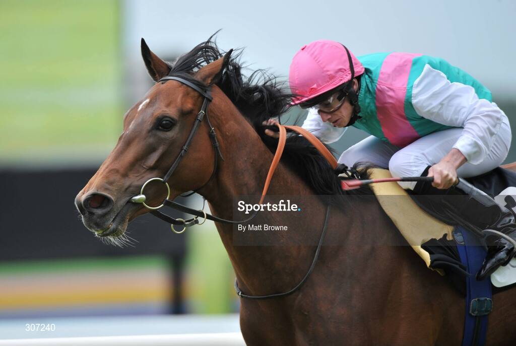 28 June 2008; Promising Lead, with Ryan Moore up, on their way to winning the Pretty Polly Stakes. Curragh Racecourse, Co. Kildare. Picture credit: Matt Browne / SPORTSFILE