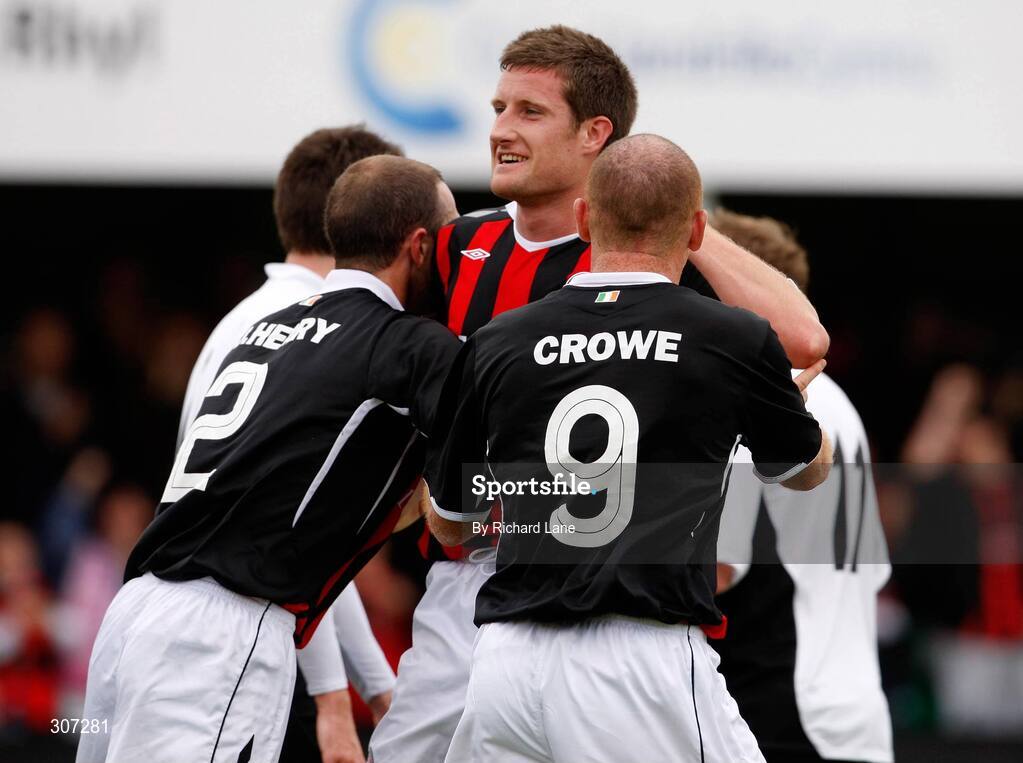 28 June 2008; Jason McGuinness, Bohemians, celebrates his goal. UEFA Intertoto Cup, First Round, 2nd Leg, Rhyl F.C. v Bohemians FC, Belle Vue Stadium, Grange Road, Rhyl, Denbighshire, Wales. Picture credit: Richard Lane / SPORTSFILE