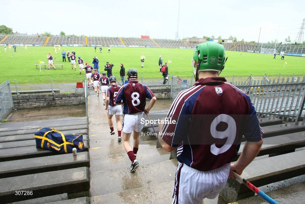 28 June 2008; The Galway squad make their way onto the pitch. All-Ireland Senior Championship Qualifier, Round 1, Antrim v Galway, Casement Park, Belfast, Co. Antrim. Picture credit: Oliver McVeigh / SPORTSFILE