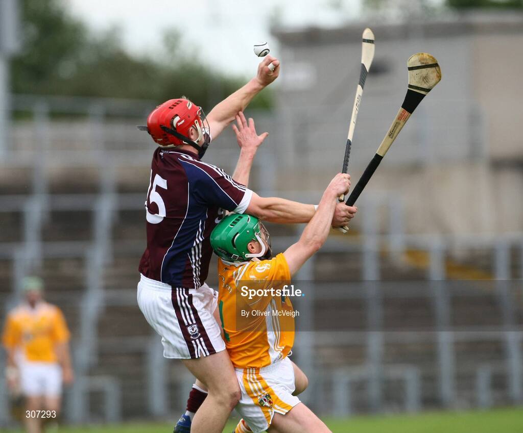 28 June 2008; Joe Canning, Galway, in action against Paul Shiels, Antrim. All-Ireland Senior Championship Qualifier, Round 1, Antrim v Galway, Casement Park, Belfast, Co. Antrim. Picture credit: Oliver McVeigh / SPORTSFILE