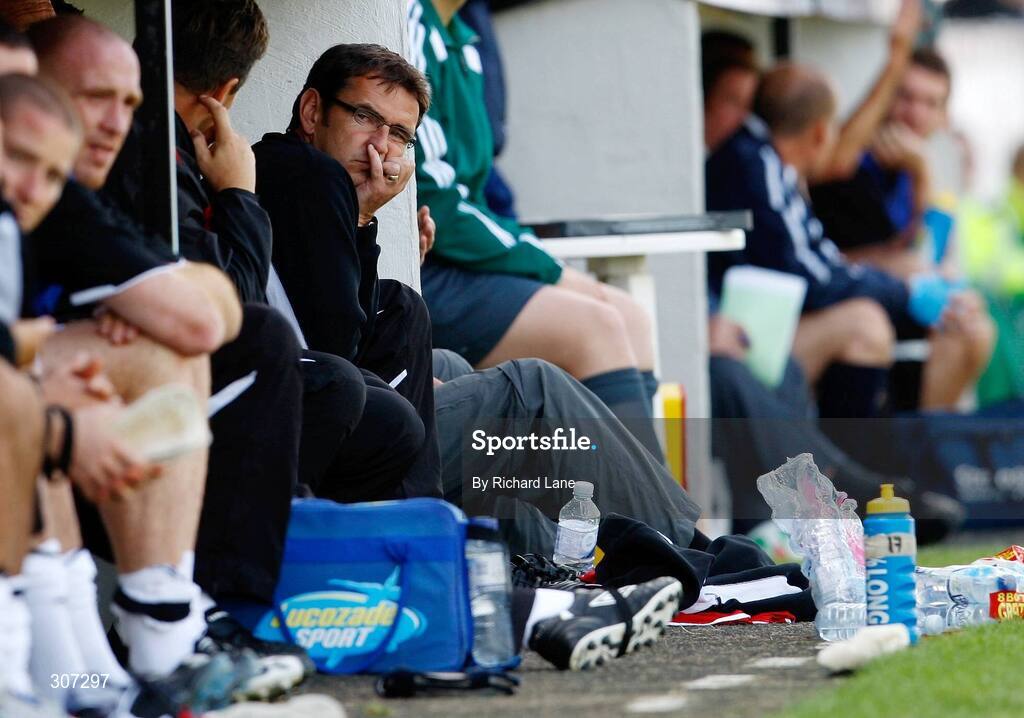 28 June 2008; Bohemians' manager Pat Fenlon. UEFA Intertoto Cup, First Round, 2nd Leg, Rhyl F.C. v Bohemians FC, Belle Vue Stadium, Grange Road, Rhyl, Denbighshire, Wales. Picture credit: Richard Lane / SPORTSFILE