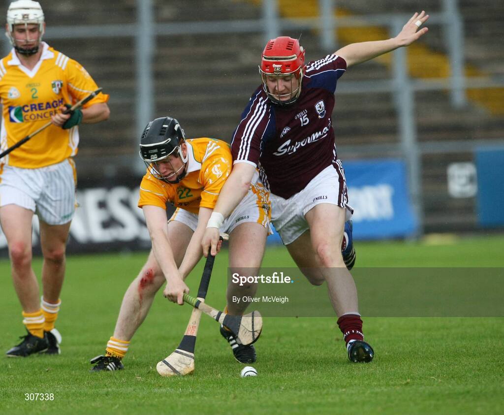 28 June 2008; Joe Canning, Galway, in action against James McKeague, Antrim. All-Ireland Senior Championship Qualifier, Round 1, Antrim v Galway, Casement Park, Belfast, Co. Antrim. Picture credit: Oliver McVeigh / SPORTSFILE