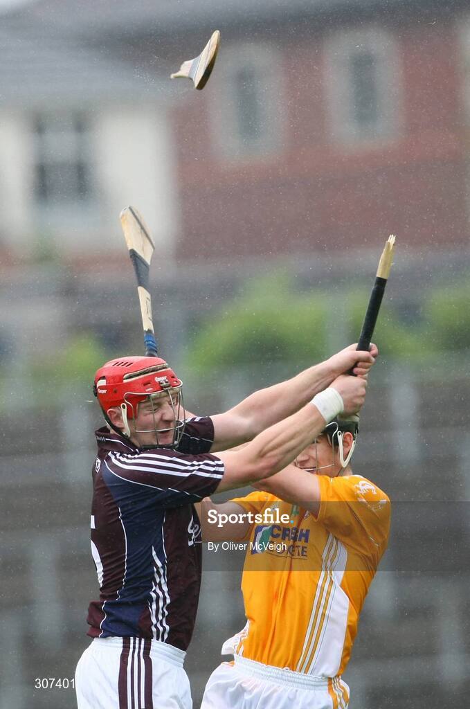 28 June 2008; Joe Canning, Galway, in action against Cormac Donnelly, Antrim. All-Ireland Senior Championship Qualifier, Round 1, Antrim v Galway, Casement Park, Belfast, Co. Antrim. Picture credit: Oliver McVeigh / SPORTSFILE