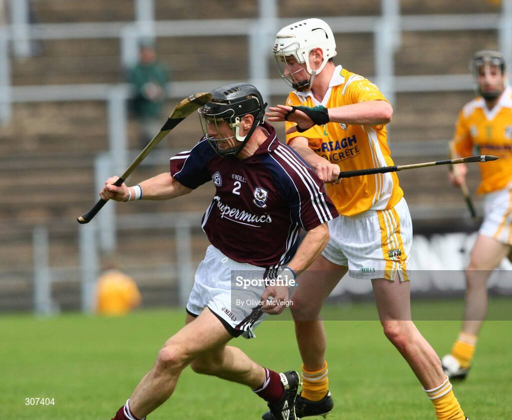 28 June 2008; Damien Joyce, Galway, in action against Aaron Graffin, Antrim. All-Ireland Senior Championship Qualifier, Round 1, Antrim v Galway, Casement Park, Belfast, Co. Antrim. Picture credit: Oliver McVeigh / SPORTSFILE