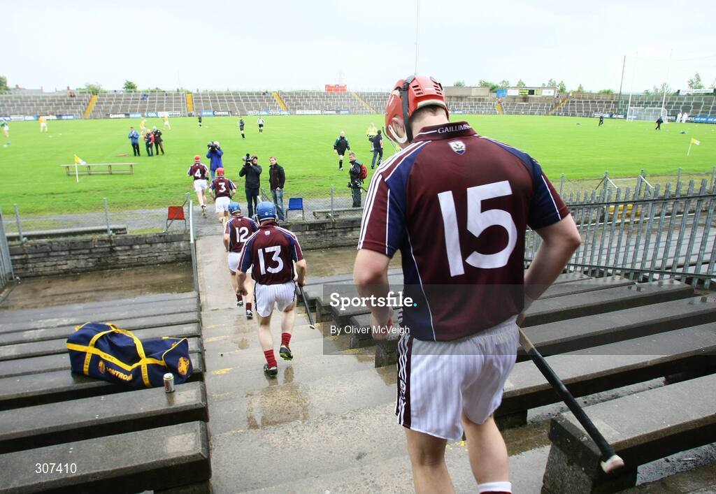 28 June 2008; Joe Canning, Galway, takes the field at Casement Park, to make his championship debut. All-Ireland Senior Championship Qualifier, Round 1, Antrim v Galway, Casement Park, Belfast, Co. Antrim. Picture credit: Oliver McVeigh / SPORTSFILE