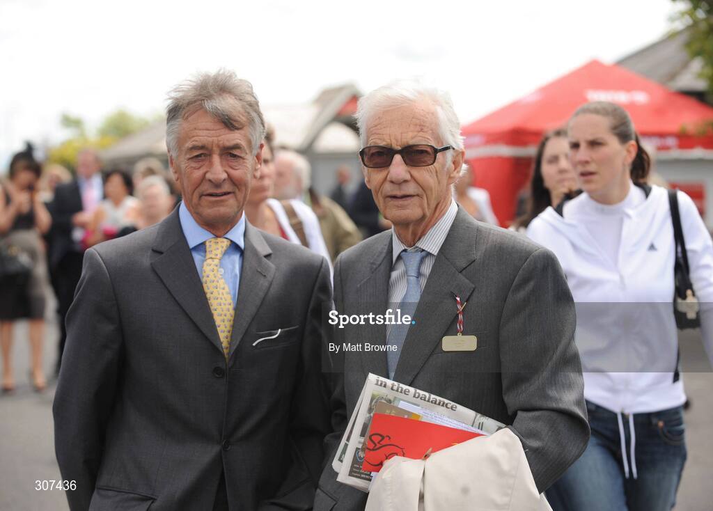 29 June 2008; Former champion Jockey Lester Piggott, right, and Vincent Rossiter enjoying a day out at the racing. Curragh Racecourse, Co. Kildare. Picture credit: Matt Browne / SPORTSFILE