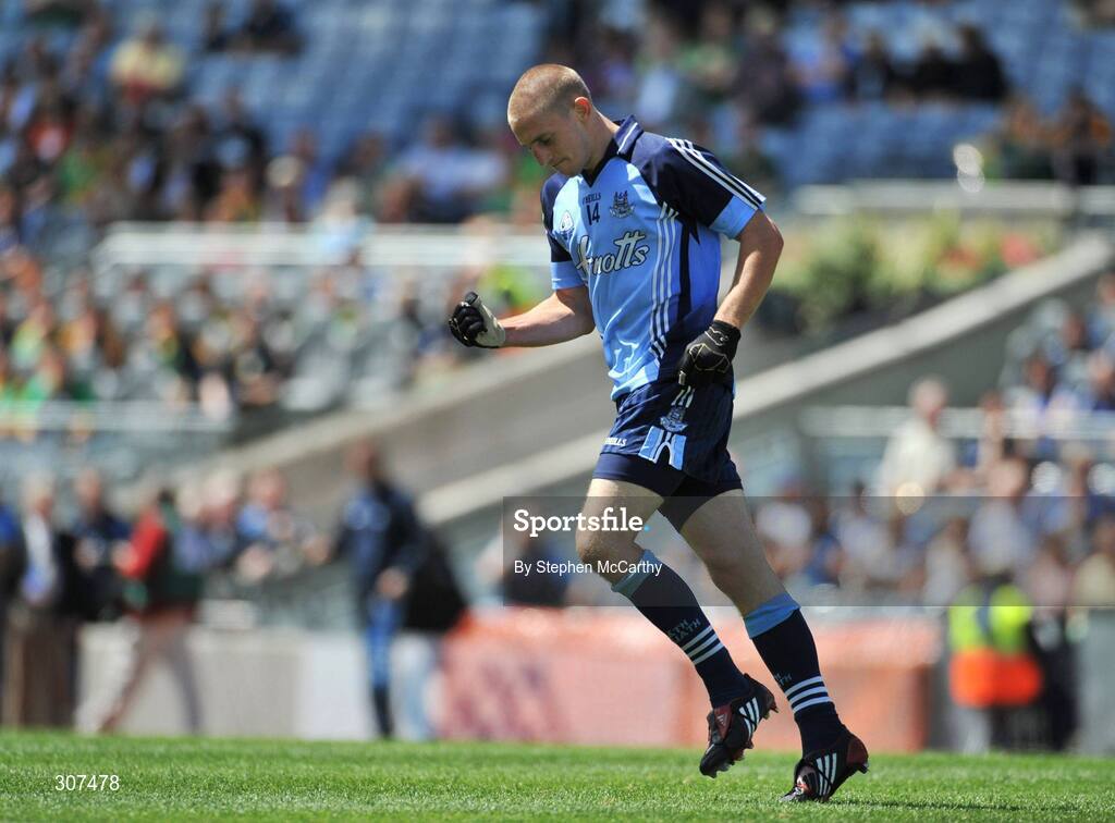 29 June 2008; Owen O'Gara, Dublin, celebrates a score late in the game. GAA Football Leinster Junior Football Championship Final, Dublin v Meath, Croke Park, Dublin. Picture credit: Stephen McCarthy / SPORTSFILE