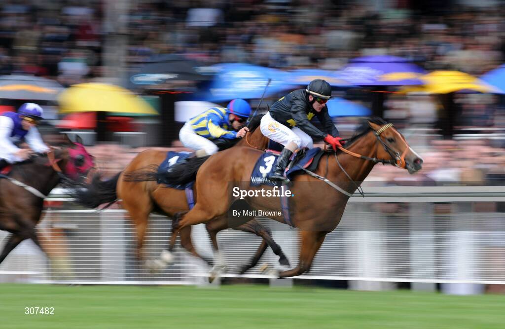 29 June 2008; Tax Free, 3, with Adrian Nicholls up, on their way to winning the William Far Sapphire Stakes from second place Benbaun with Fran Berry up and third place Desert Lord with Fergal Lynch up, Curragh Racecourse, Co. Kildare. Picture credit: Matt Browne / SPORTSFILE