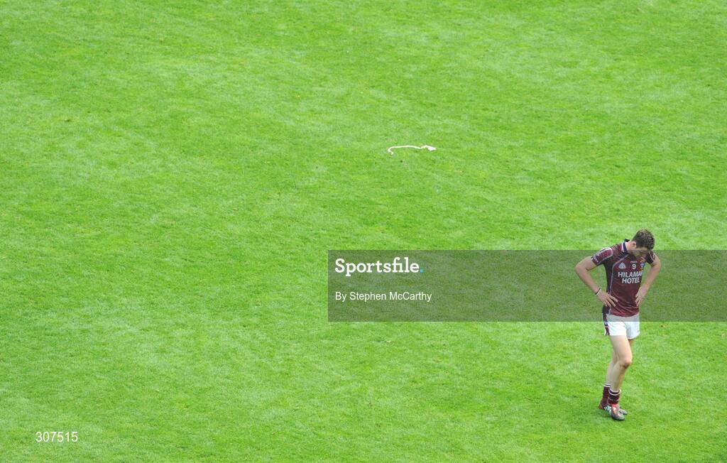 29 June 2008; A dejected David Duffy, Westmeath, leaves the pitch after the game. GAA Football Leinster Senior Championship Semi-Final, Dublin v Westmeath, Croke Park, Dublin. Picture credit: Stephen McCarthy / SPORTSFILE