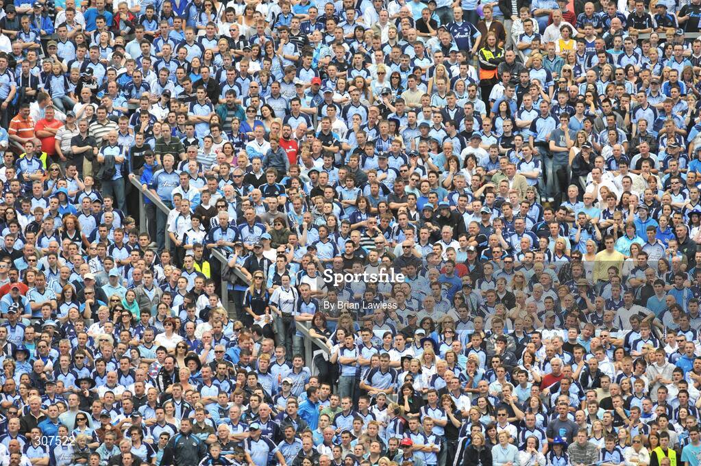29 June 2008; A section of Hill 16 at 2:18, 18 minutes after the scheduled start of the game at 2pm. GAA Football Leinster Senior Championship Semi-Final, Dublin v Westmeath, Croke Park, Dublin. Picture credit: Brian Lawless / SPORTSFILE