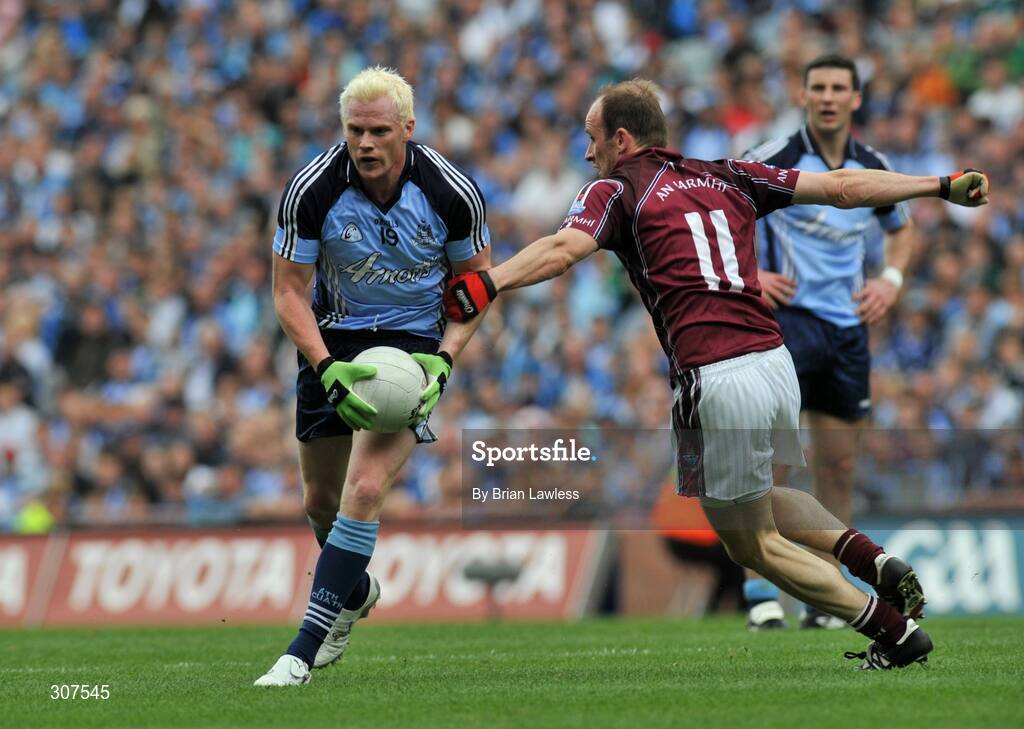 29 June 2008; Mark Vaughan, Dublin, in action against John Smith, Westmeath. GAA Football Leinster Senior Championship Semi-Final, Dublin v Westmeath, Croke Park, Dublin. Picture credit: Brian Lawless / SPORTSFILE