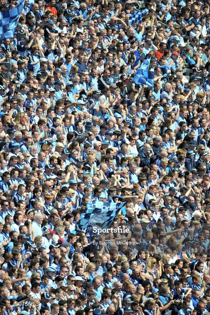 29 June 2008; Dublin fans on Hill 16 watch on during the game. GAA Football Leinster Senior Championship Semi-Final, Dublin v Westmeath, Croke Park, Dublin. Picture credit: Stephen McCarthy / SPORTSFILE